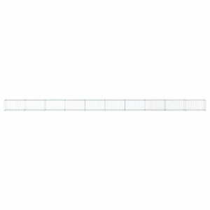 Cesto Gabbione con Copertura 1000x50x50 cm in Ferro Zincato 3295141