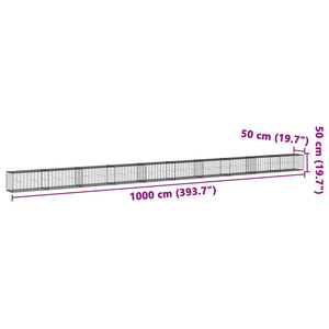 Cesto Gabbione con Copertura 1000x50x50 cm in Ferro Zincato 3295141
