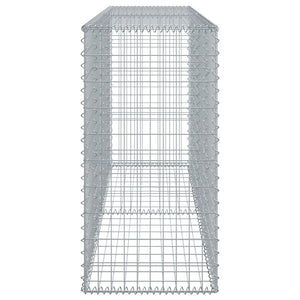 Cesto Gabbione con Copertura 200x50x100 cm in Ferro Zincato 3295143