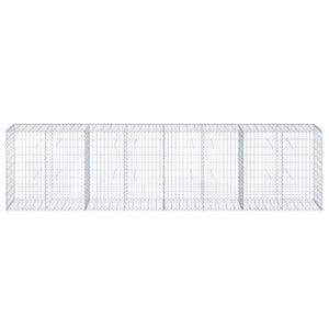 Gabbione a Cesto Muro di Sostegno con Copertura 400 x 50 x 100 cm Ferro Zincato Argento 02_0040163