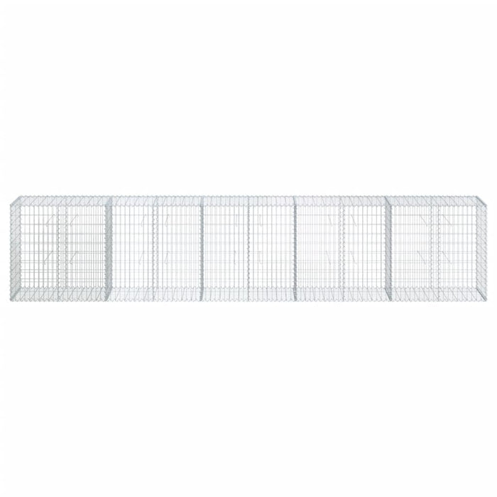 Cesto Gabbione con Copertura 500x50x100 cm in Ferro Zincato 3295146