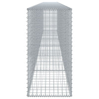 Gabbione cesto recinzione gabbia muro di contenimento con copertura 600 x 50 x 100 cm ferro zincato Argento 02_0040183