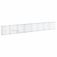 Cesto Gabbione con Copertura 800x50x100 cm Ferro Zincato 3295149