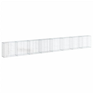 Cesto Gabbione con Copertura 800x50x100 cm Ferro Zincato 3295149