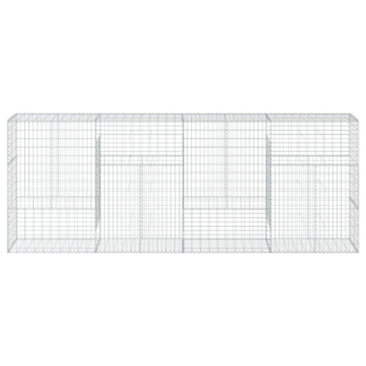 Gabbione a Cesto Muro di Sostegno con Copertura 400 x 50 x 150 cm Ferro Zincato Argento 02_0040164