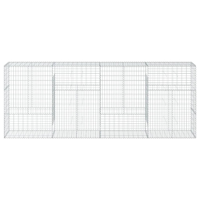 Cesto Gabbione con Copertura 400x50x150 cm in Ferro Zincato 3295157