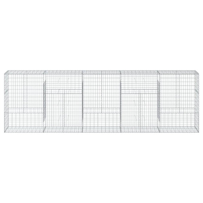 Cesto Gabbione con Copertura 500x50x150 cm in Ferro Zincato 3295158