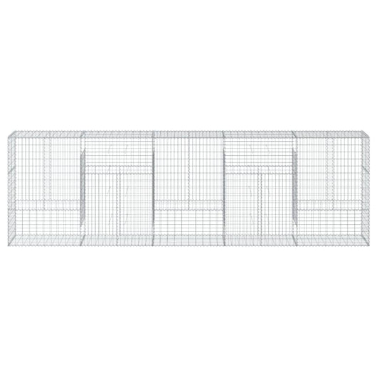 Gabbione cesto recinzione gabbia muro di contenimento con copertura 500 x 50 x 150 cm ferro zincato Argento 02_0040174