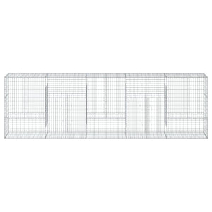 Cesto Gabbione con Copertura 500x50x150 cm in Ferro Zincato