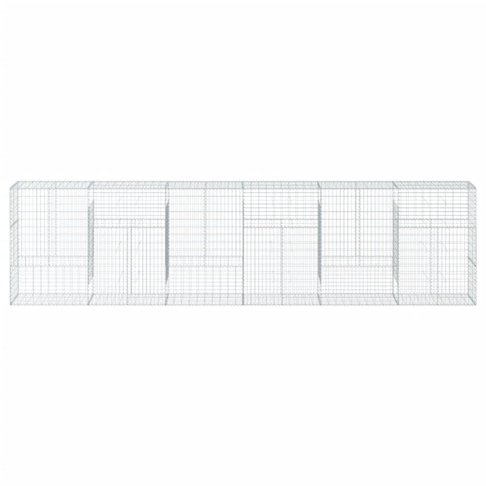 Cesto Gabbione con Copertura 600x50x150 cm in Ferro Zincato