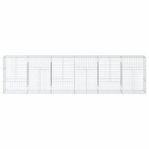 Gabbione cesto recinzione gabbia muro di contenimento con copertura 600 x 50 x 150 cm ferro zincato Argento 02_0040184