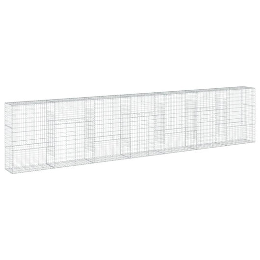 Cesto Gabbione con Copertura 700x50x150 cm in Ferro Zincato 3295160