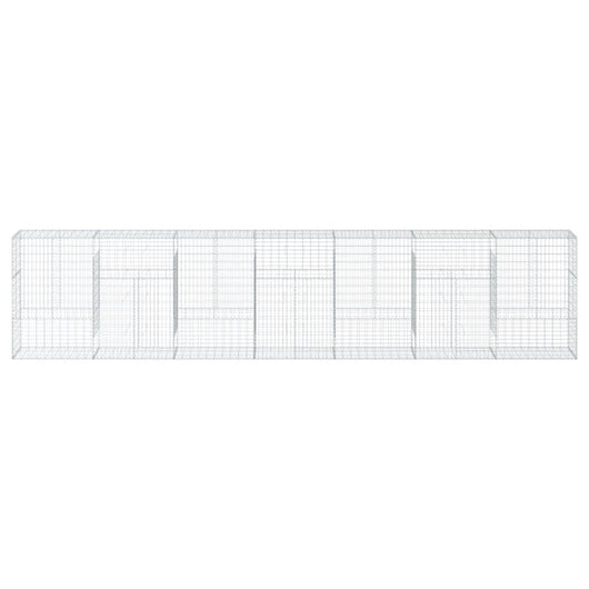 Gabbione cesto recinzione gabbia muro di contenimento con copertura 700 x 50 x 150 cm ferro zincato Argento 02_0040194