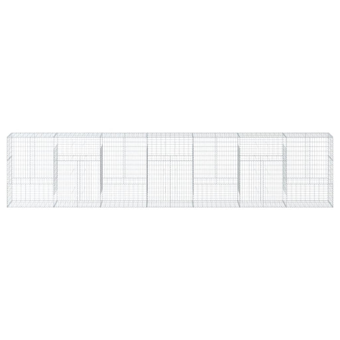 Cesto Gabbione con Copertura 700x50x150 cm in Ferro Zincato 3295160