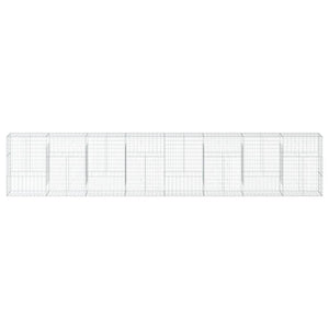 Cesto Gabbione con Copertura 800x50x150 cm in Ferro Zincato 3295161