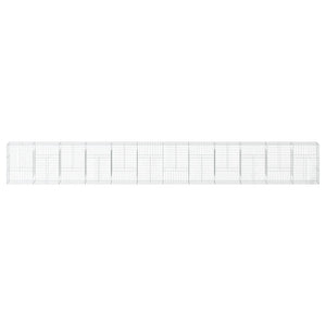 Cesto Gabbione con Copertura 1200x50x150 cm in Ferro Zincato 3295165