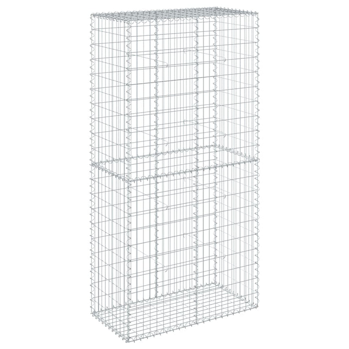 Cesto Gabbione con Copertura 100x50x200 cm in Ferro Zincato 3295166
