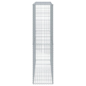 Cesto Gabbione con Copertura 200x50x200 cm in Ferro Zincato 3295167