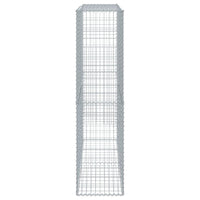 Cesto Gabbione con Copertura 200x50x200 cm in Ferro Zincato 3295167