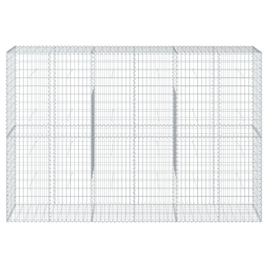 Gabbione a Cesto Muro di Sostegno con Copertura 300 x 50 x 200 cm Ferro Zincato Argento 02_0040155