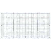 Cesto Gabbione con Copertura 400x50x200 cm in Ferro Zincato 3295169