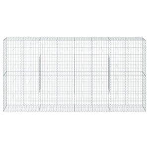 Cesto Gabbione con Copertura 400x50x200 cm in Ferro Zincato 3295169