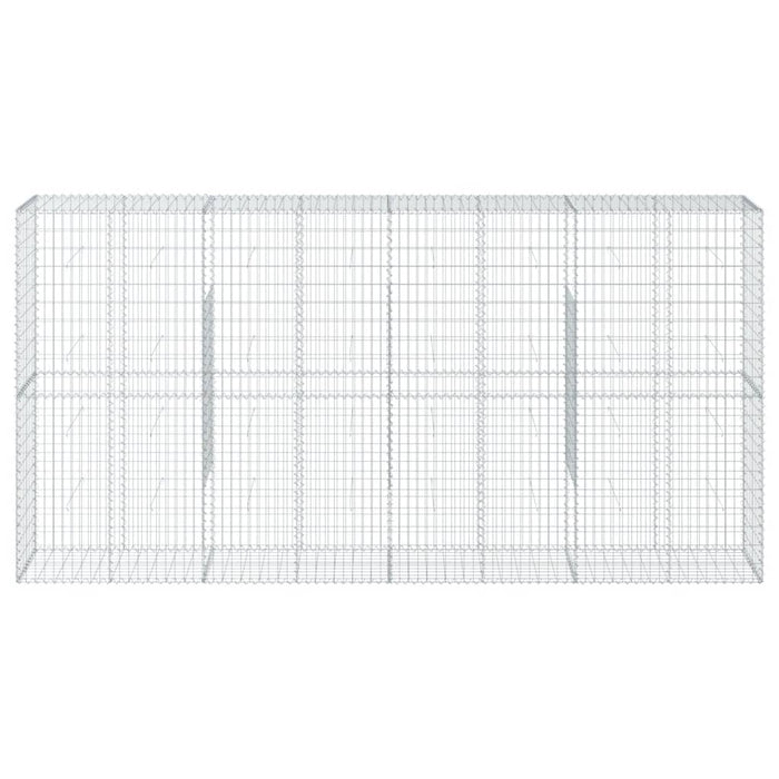 Cesto Gabbione con Copertura 400x50x200 cm in Ferro Zincato 3295169