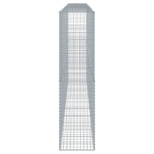 Gabbione cesto recinzione gabbia muro di contenimento con copertura 500 x 50 x 200 cm ferro zincato Argento 02_0040175
