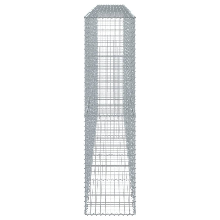Gabbione cesto recinzione gabbia muro di contenimento con copertura 500 x 50 x 200 cm ferro zincato Argento 02_0040175
