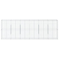 Gabbione cesto recinzione gabbia muro di contenimento con copertura 600 x 50 x 200 cm ferro zincato Argento 02_0040185