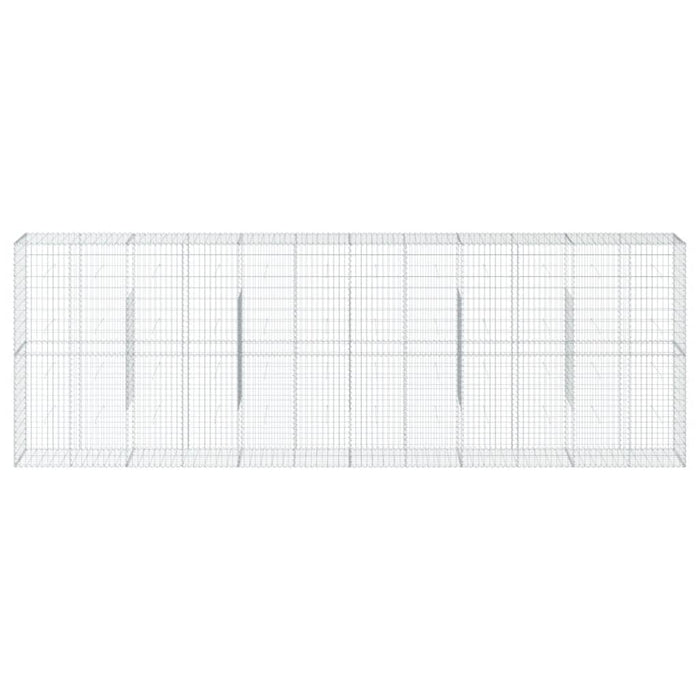 Cesto Gabbione con Copertura 600x50x200 cm in Ferro Zincato