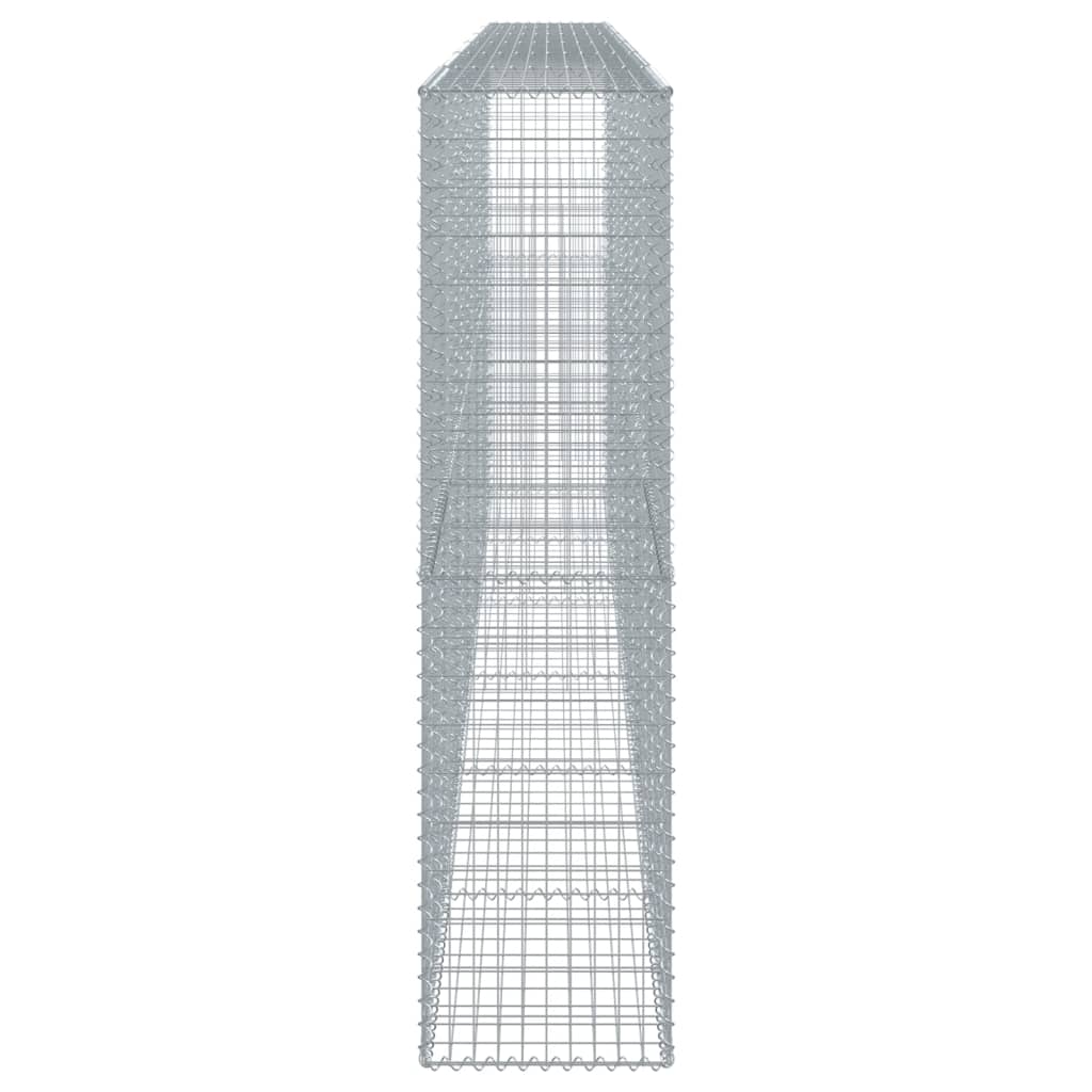 Gabbione cesto recinzione gabbia muro di contenimento con copertura 600 x 50 x 200 cm ferro zincato Argento 02_0040185