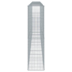 Gabbione cesto recinzione gabbia muro di contenimento con copertura 600 x 50 x 200 cm ferro zincato Argento 02_0040185