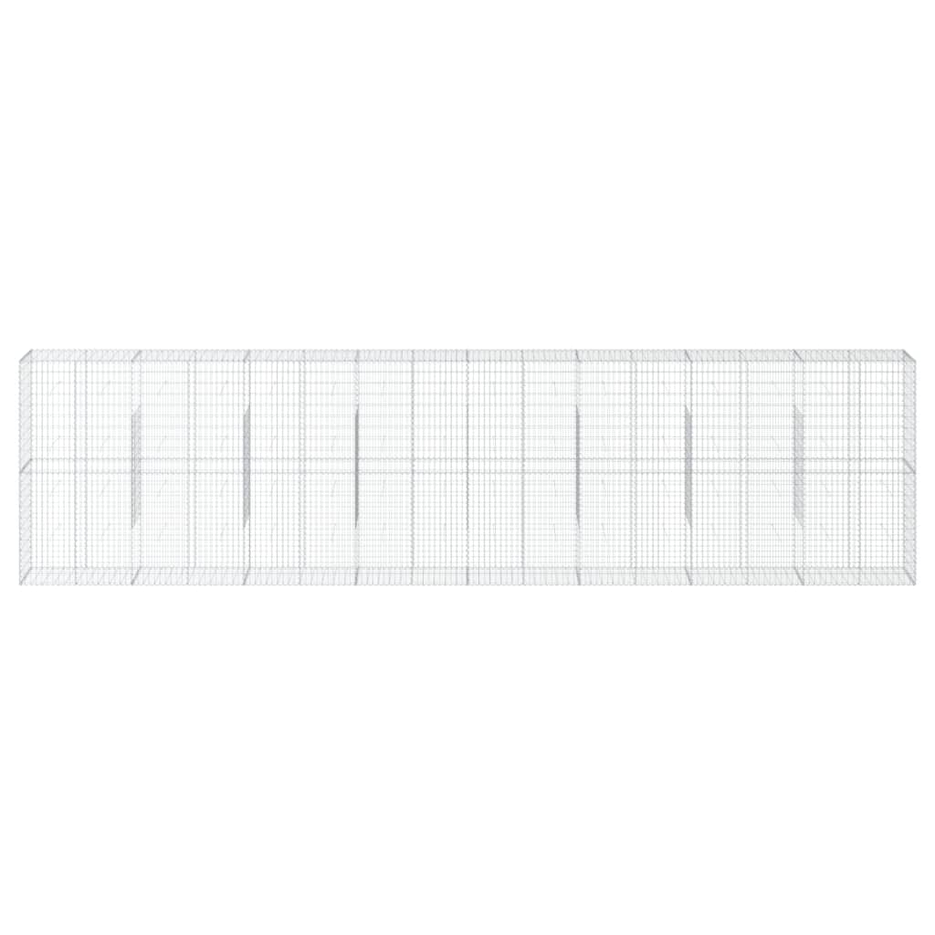 Cesto Gabbione con Copertura 800x50x200 cm Ferro Zincato