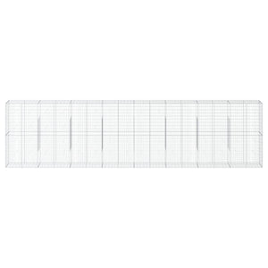 Cesto Gabbione con Copertura 800x50x200 cm Ferro Zincato