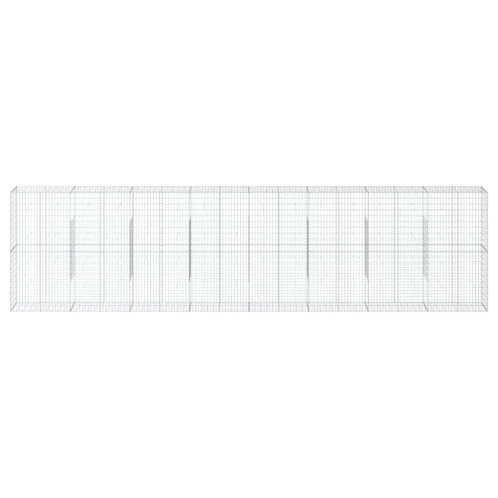 Cesto Gabbione con Copertura 800x50x200 cm Ferro Zincato