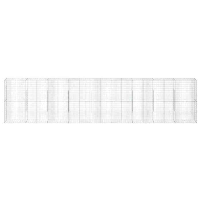 Cesto Gabbione con Copertura 900x50x200 cm in Ferro Zincato 3295174