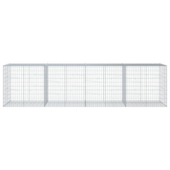 Cesto Gabbione con Copertura 400x100x100 cm in Ferro Zincato 3295196