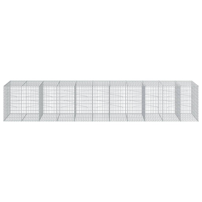 Cesto Gabbione con Copertura 550x100x100 cm in Ferro Zincato 3295199