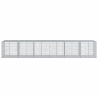 Cesto Gabbione con Copertura 600x100x100 cm in Ferro Zincato 3295200