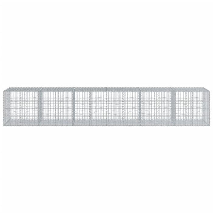 Cesto Gabbione con Copertura 600x100x100 cm in Ferro Zincato 3295200