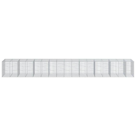 Gabbione cesto recinzione gabbia muro di contenimento con copertura 850 x 100 x 100 cm ferro zincato Argento 02_0040207