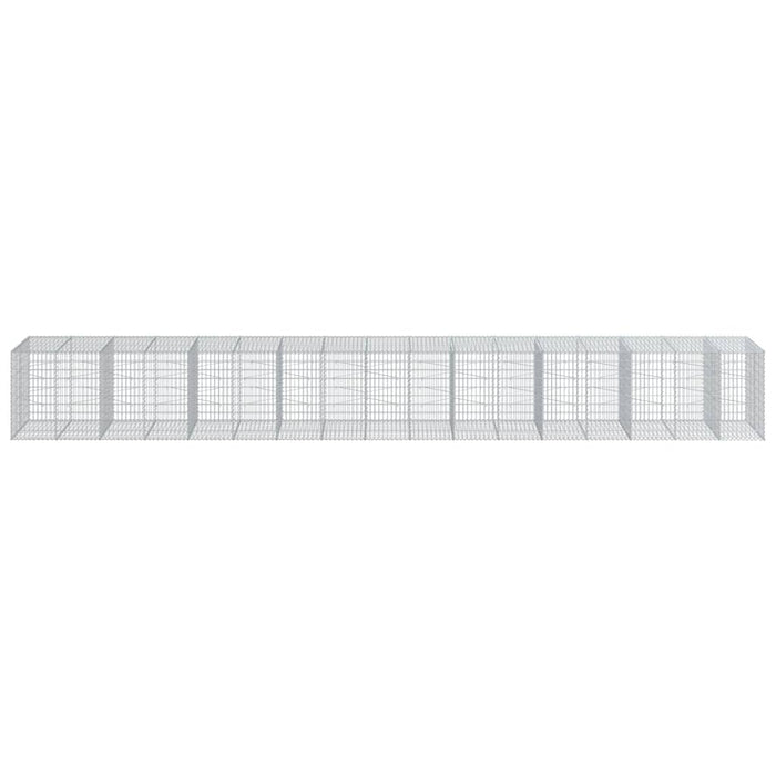 Gabbione cesto recinzione gabbia muro di contenimento con copertura 850 x 100 x 100 cm ferro zincato Argento 02_0040207
