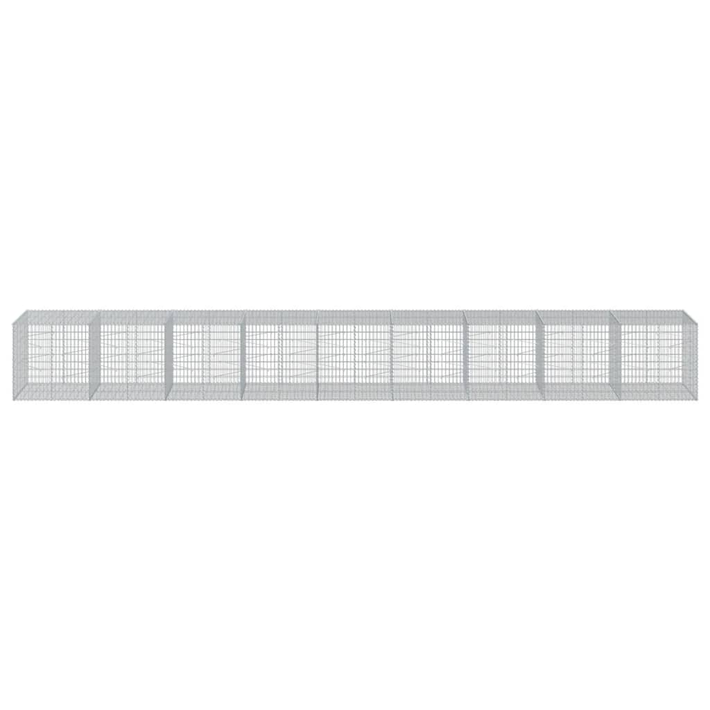 Cesto Gabbione con Copertura 900x100x100 cm in Ferro Zincato 3295206