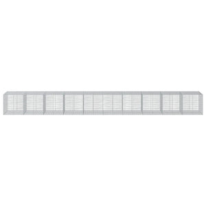 Cesto Gabbione con Copertura 1000x100x100 cm in Ferro Zincato 3295208