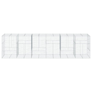 Cesto Gabbione con Copertura 600x100x150 cm in Ferro Zincato 3295218