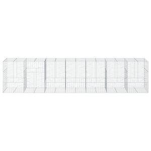 Cesto Gabbione con Copertura 700x100x150 cm in Ferro Zincato 3295219