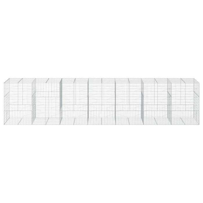 Cesto Gabbione con Copertura 700x100x150 cm in Ferro Zincato 3295219