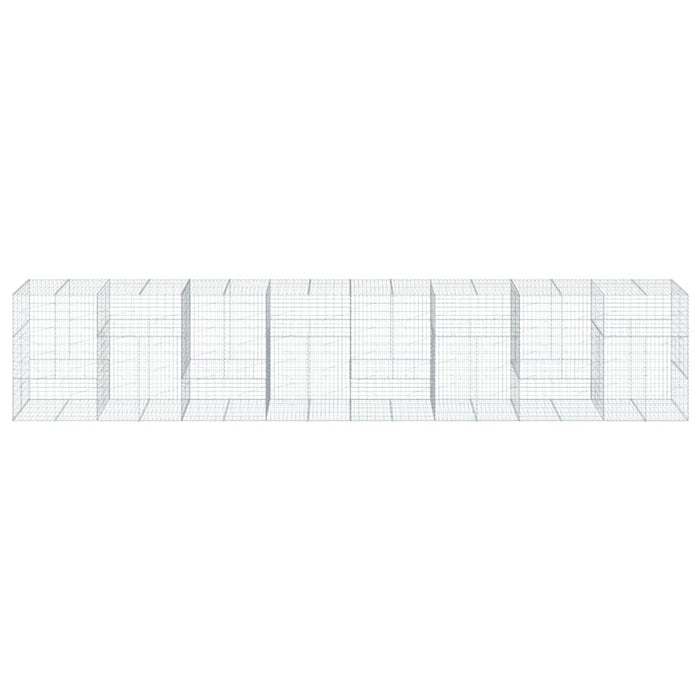 Cesto Gabbione con Copertura 800x100x150 cm in Ferro Zincato 3295220