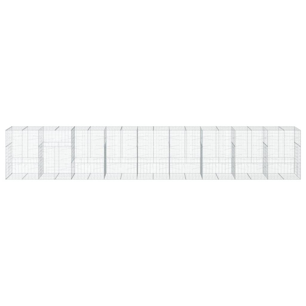 Cesto Gabbione con Copertura 900x100x150 cm in Ferro Zincato 3295221